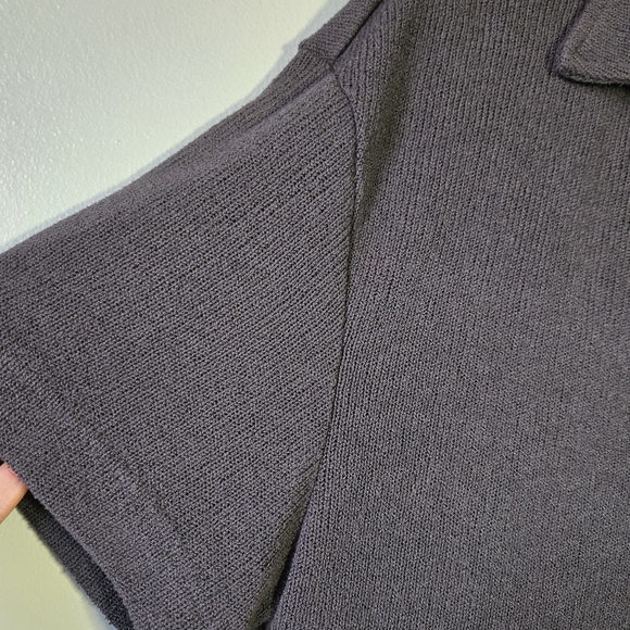 H&M Knit Collared Short Sleeve Sweater Top Relaxed Fit Size Large - Picture 3 of 7